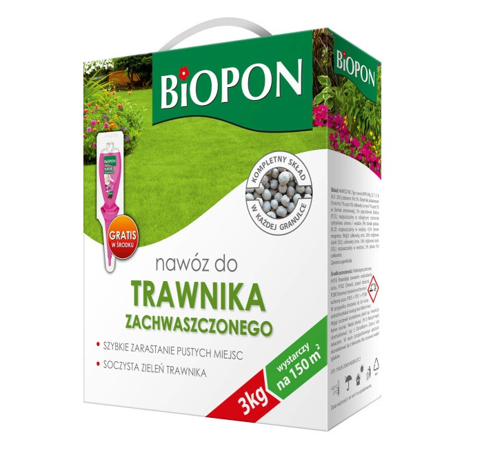 Biopon nawóz trawnik zachwaszczony 3kg