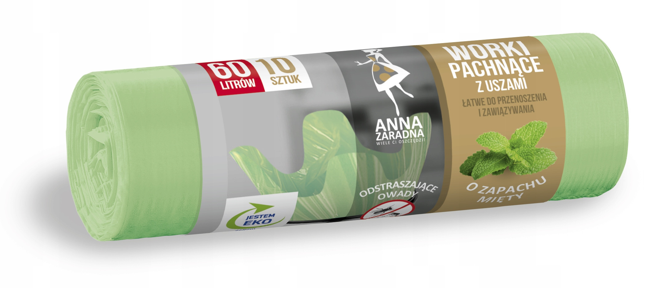 AnnaZar worki z uszami 60l/10szt miętowe