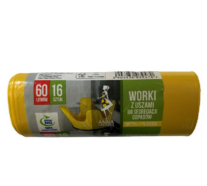 AnnaZar worki do segregacji 60l/16szt plastik/metal