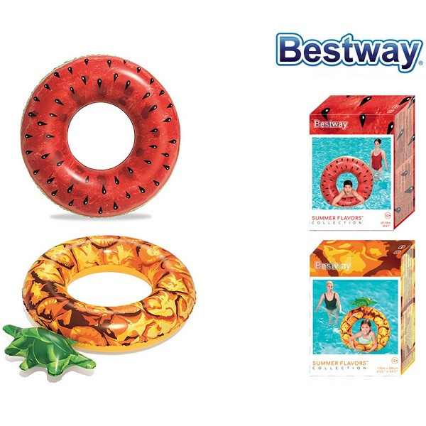 Bestway Koło plażowe dmuchane Arbuz 119cm / Ananas 116x88cm