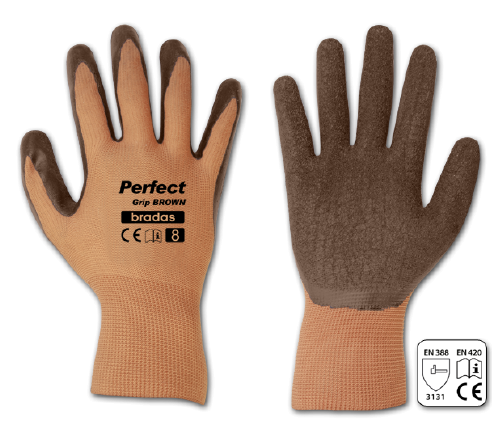 Bradas rękawice Perfect Grip Brown   8