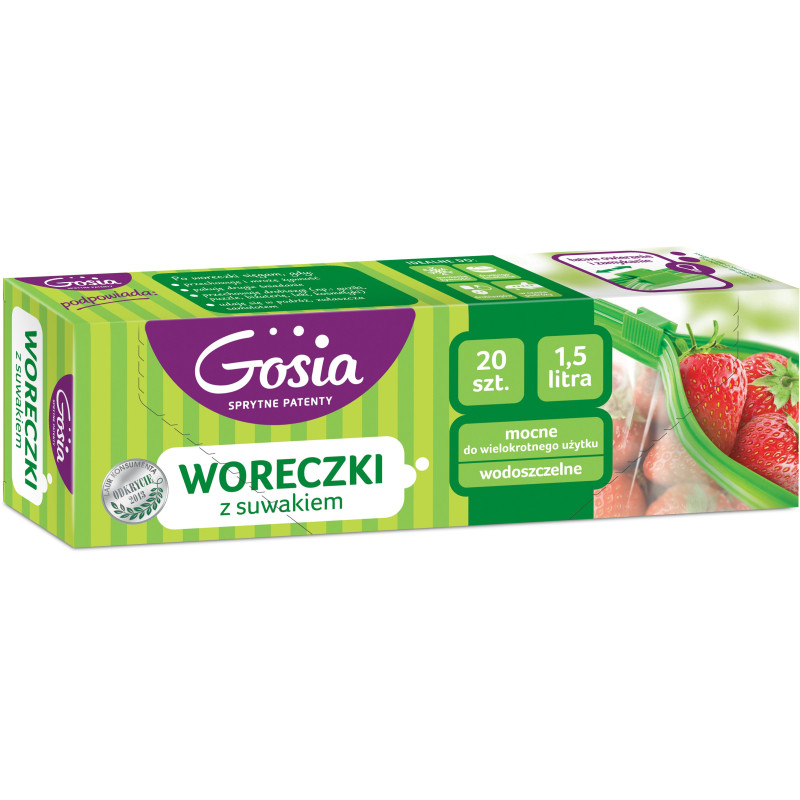 Gosia woreczki z suwakiem 1.5l/16szt